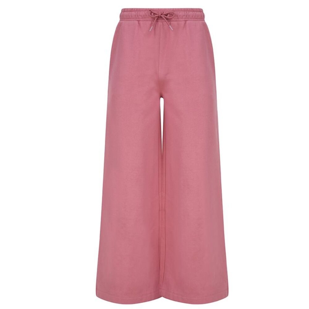 Skinni Fit Womens/Ladies Sustainable Wide Leg Sweatpants / Dusky Pink
